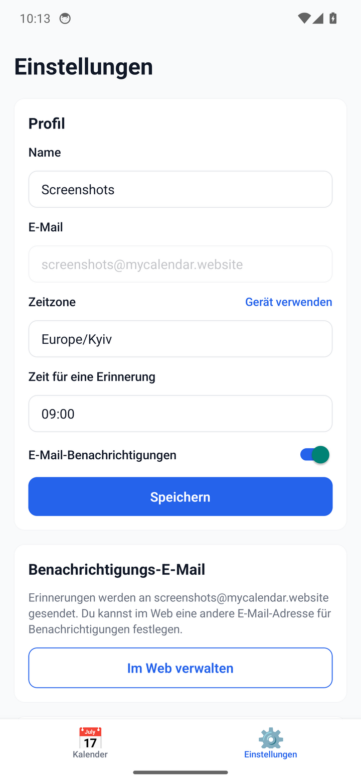 Your profile and account settings