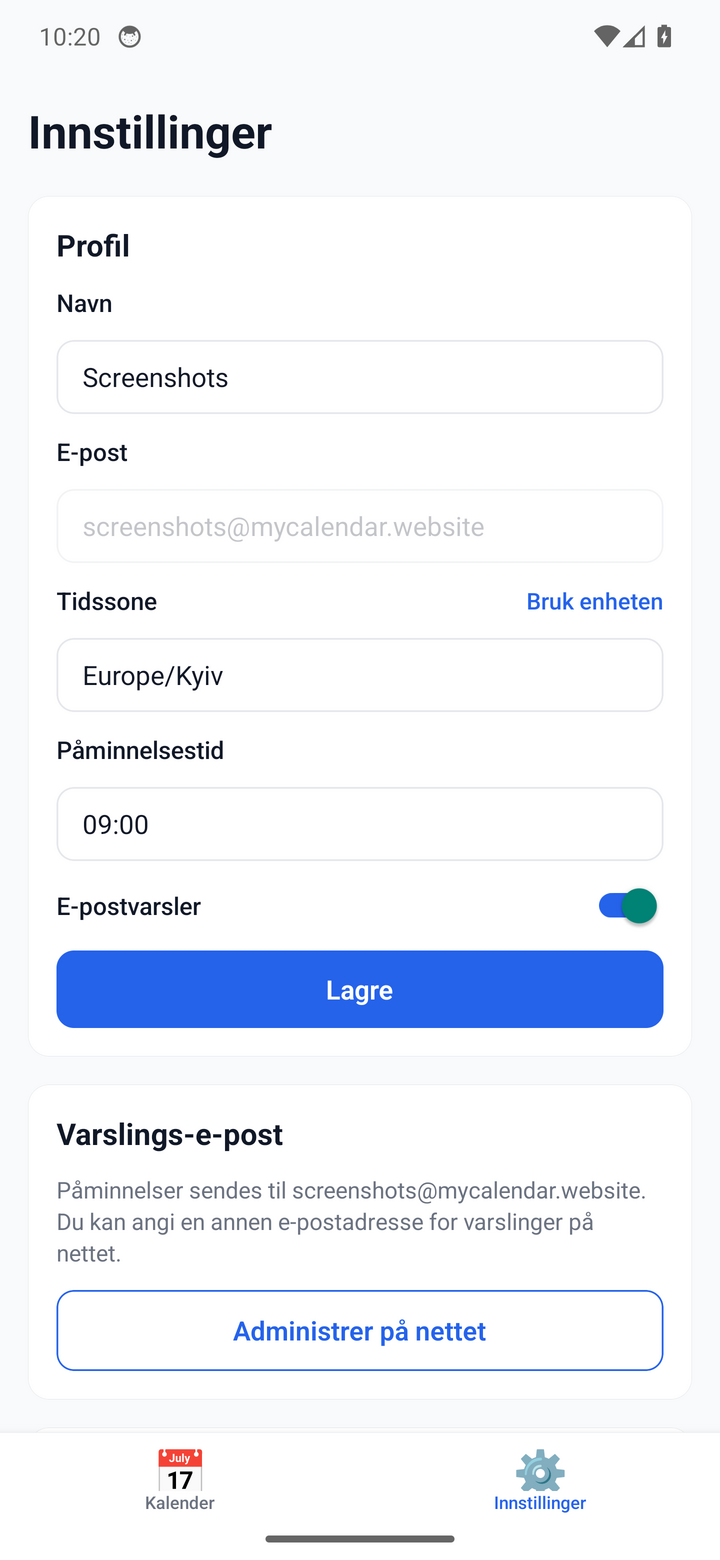 Your profile and account settings