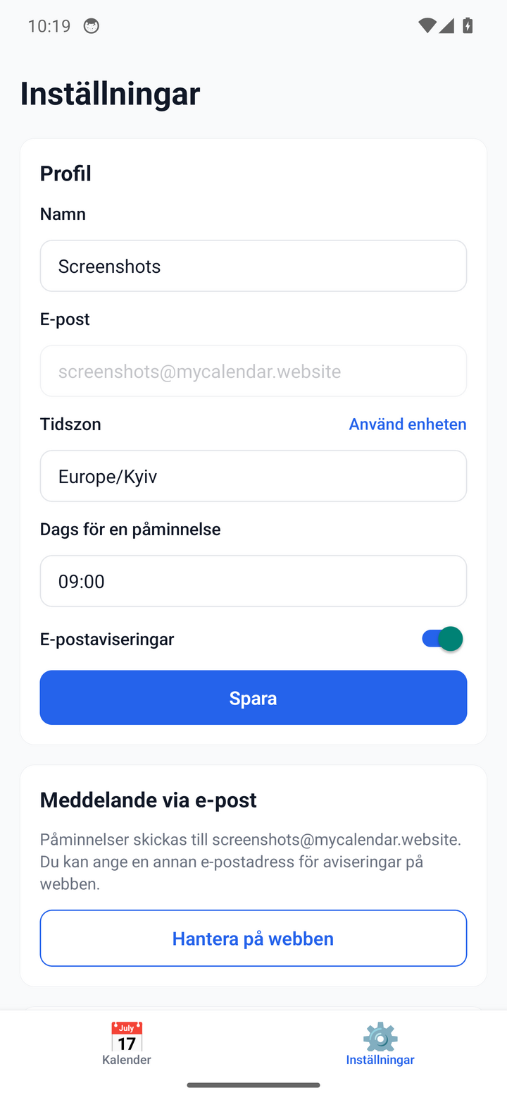 Your profile and account settings